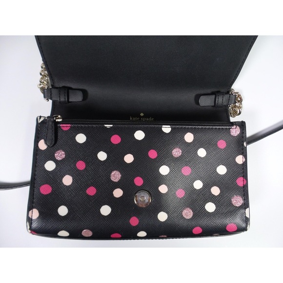 Kate Spade Crossbody Bag Womens Polka Dot Leather Purse Clutch Wallet Strap - Picture 10 of 12